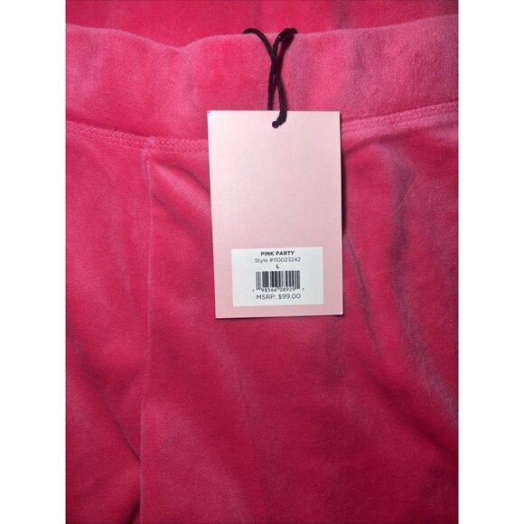 Juicy Couture Large OG Big Bling Hot Pink Velour Track Pants NWT - Picture 3 of 10